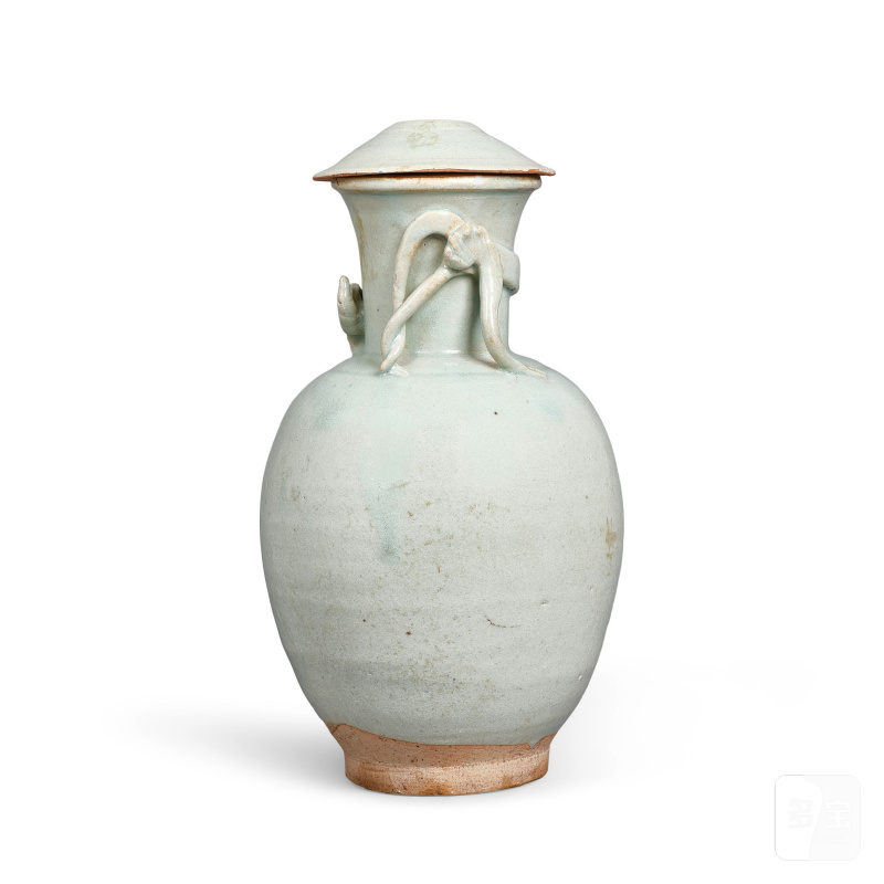 北宋 青白釉貼蟠龍蓋瓶 | A QINGBAI-GLAZED EWER AND COVER - 图3